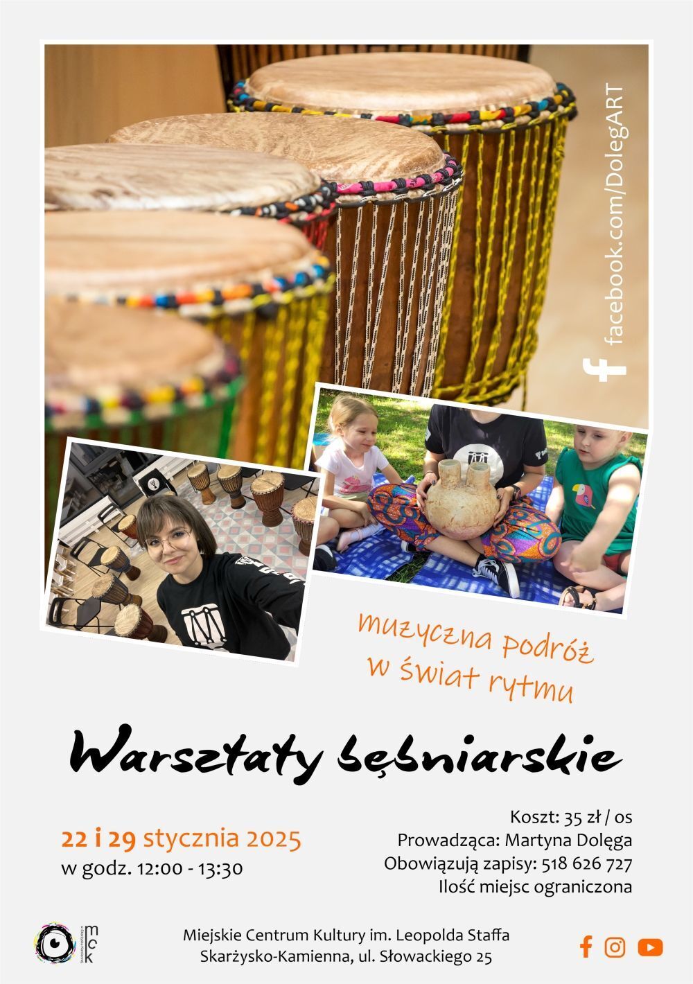 warsztaty bebniarskie plakat