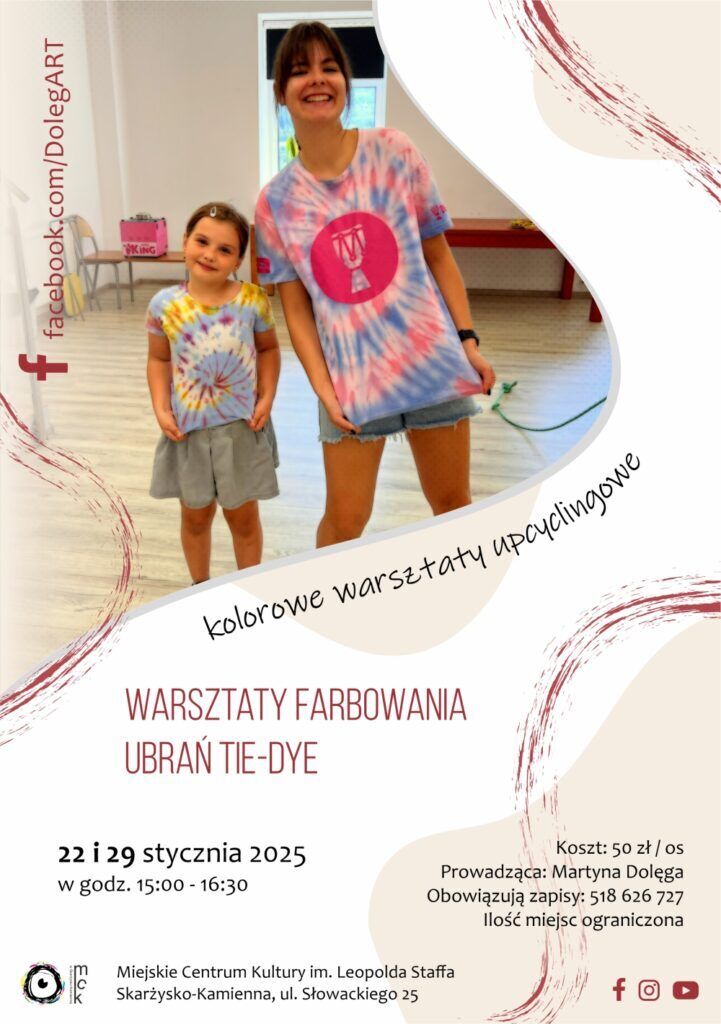 warsztaty farbowania ubran plakat 721x1024