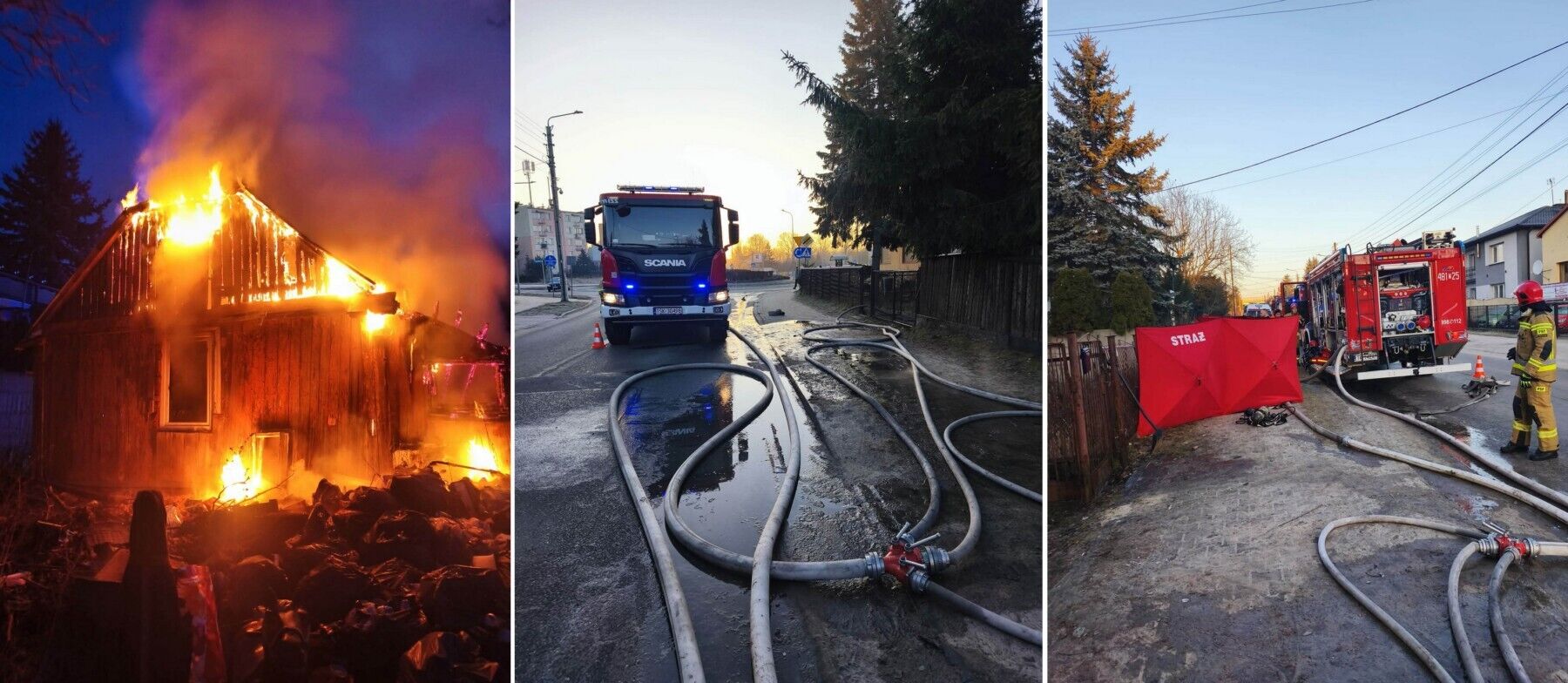 Tragedia przy ul. Paryskiej w Skarżysku. Trzy osoby zginęły w pożarze pustostanu