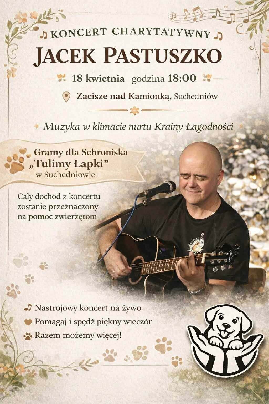 18.04 Koncert charytatywny dla Schroniska Tulimy Łapki - Jacek Pastuszko